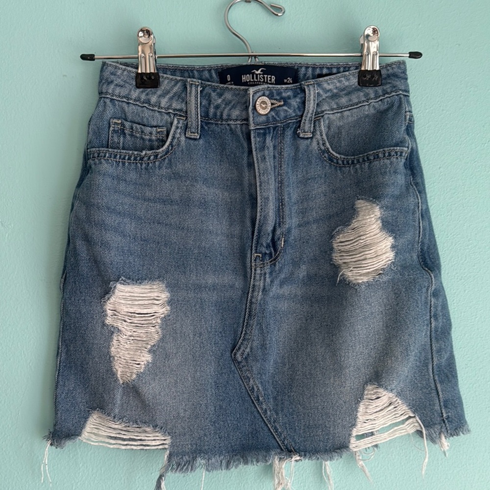Hollister Women's Blue Denim Skirt